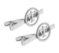 Healeved Fermacravatta da Uomo a Forma di Bilancia della Giustizia, Set 2 Pezzi in Acciaio Inossidabile Argento, Clip Sicura per Lavoro, Tribunali e Cerimonie Formali