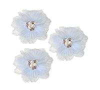 Healeved Fermagli per Chioma a Forma di Fiore 3 Pezzi Colore Blu Clip Decorative Perle per Bambine Accessori per Feste e Uso Quotidiano