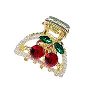 Healeved Fermagli per Chioma da Donna Perle e Strass a Forma di Ciliegia, Piccole Clip Artiglio Eleganti per Ragazze, Accessori Chioma Decorativi per Acconciature Quotidiane