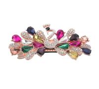 Healeved Fermaglio per Capelli Forma di Fiore Strass in Metallo Design Pavone Vintage Accessorio per Capelli da Sposa per Chignon e Coda di Cavallo