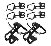 Healeved Fermapiedi in Plastica Cinghie Elastiche Regolabili per Pedali da Bicicletta e Cyclette - Set da 6 Pezzi - Supporto Stabile per Dita dei Piedi - Accessorio per Ciclismo Indoor e