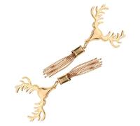 Healeved Fibbie per Borse a Forma di Testa di Cervo Resistenti e Facili da Fissare 2 Pezzi in Alluminio Accessori Moda per Borse e Valigie, Colore Oro