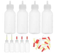 Healeved Flaconi Applicatori a Punta Fine 10 Pezzi, Bottiglie di Colla di Precisione in Plastica Comprimibile Tappo Anti-Perdita, Dispenser per Lavori Artigianali e Saldature, Portatili