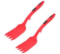 Healeved Forchette in Silicone Rosso Forchetta Flessibile Ergonomica Resistente alla Deformazione e Corrosione 2 per Cucina e Servire Pasta
