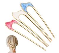 Healeved Forcine Chioma Francesi a Forma di U, Set da 3 Grandi Fermagli in Lega, Pinze Decorative per Donna, per Chignon e Acconciature Eleganti Quotidiane e Eventi Speciali