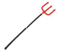 Healeved Forcone Rosso a Tre Punte per Halloween e Cosplay, Accessorio Portatile in Plastica senza Bave per Costume Demone e Festa a Tema