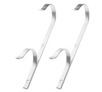 Healeved Ganci per Pali Telescopici Piscina in Lega di Alluminio Argento, Supporti Resistenti per Skimmer e Attrezzi Pulizia, Organizzatore Salvaspazio per Manutenzione Piscina