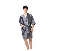 Healeved Grembiule da Barbiere per Taglio e Tintura Capelli Protettivo per Abiti Grigio Argento Tessuto Confortevole e Traspirante Tasche