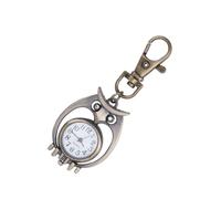 Healeved Gufo orologio da tasca supporto chiave Orologio al quarzo Guarda il portachiavi catena chiave
