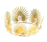 Healeved hair charms hair jewelry decorazione torta compleanno crown cerchietto di perle arredamento della sposa coroncina sposa per torte cake topper per la festa lega Golden