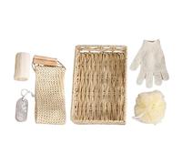 Healeved Kit di Strumenti da Bagno per Piedi Set di Accessori per Scrub Corpo Guanti da Bagno e Palla da Doccia Cestino per Storage per Uso Quotidiano Sotto la Doccia Vasca