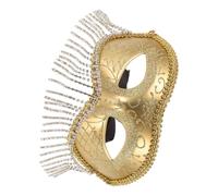 Healeved Maschera da Ballo Donna con Strass e Nappa Dorata Maschera di Carnevale Vintage per Festa e Cosplay Accessorio Elegante per Eventi Glamour