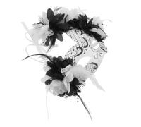 Healeved Maschera di Halloween Day Of The Dead in Plastica Piume, Design Unico e Riconoscibilità Elevata per Cosplay e Serate di Gala