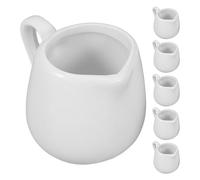 Healeved Mini Lattiera in e Beccuccio per Versare Controllato Set di 6 da 50ml con Manico Ergonomico con Design e Raffinato per Cucina e Feste