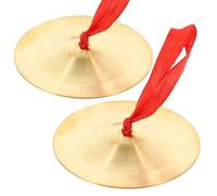 Healeved Mini Piatti a Dita per Danza del Ventre, 1 Paio, in Rame e Nylon, Leggeri e Levigati, per Bambini e Giochi Musicali