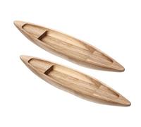 Healeved Modelli di Barche in Legno Galleggianti, Decorazioni Nautiche Artigianali per Acquari e Arredamento Casa, Set da 2 Piccole Imbarcazioni in Legno Design Compatto per Soggiorno e