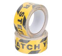 Healeved Nastro Adesivo Antiscivolo 2 Pezzi Cartello Guarda Dove Metti i Piedi Resistente All’Usura per Scale e Pavimenti Adesivo di Avvertimento per Scuole Piscine e Aree Pubbliche