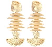 Healeved Orecchini Colore Casuale Design Creativo Donna Pendenti a Forma Pesce in Lega Oro, Resistenti 1 Delicati e Adatti per Quotidiano e