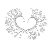 Healeved Orecchini Polsino per Donne Orecchini Clip da Fata Perle Finte Bianche Non Perforati Polsino Ispirati alle Fate per Spose e Damigelle