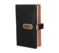 Healeved Organizer per Assegni e Ricevute Aziendali in Similpelle Nera con Lucchetto a Combinazione, Porta Carte di Credito e Raccoglitore per Libretti di Assegni, Compatto e Sicuro