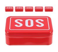 Healeved Organizer Pillole Tascabile in Metallo Resistente Piccolo Contenitore Portatile per Medicinali da Viaggio con Simbolo Sos Custodia Compatta per Emergenze Outdoor e Campeggio