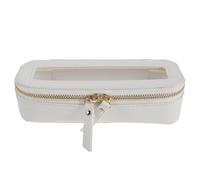 Healeved Organizer trasparente per il trucco, trousse da viaggio portatile per cosmetici da donna, astuccio resistente per pennelli da trucco con finestre trasparenti e cerniere dorate.