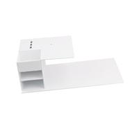 Healeved Organizzatore per Estensione Ciglia con Mensola U-shape in Acrilico Bianco Ripiano Staccabile con Supporto Pinzette Consolle Grafting per Estetiste Stand Multi Attrezzi Ciglia