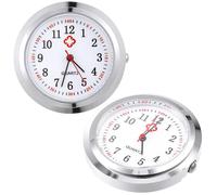 Healeved Orologio da Infermiere da Tasca 2 Pezzi Quadrante al Quarzo Creativo, Design Conciso e Generoso, Vetro Trasparente, Facile da Trasportare per Uso Manuale DIY Stili multipli