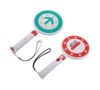 Healeved Paletta per Segnale di Stop Luci LED Portatile, Lampeggiante e Luce Fissa Bacchetta Rossa e Verde per Sicurezza Stradale e Semaforo Temporaneo