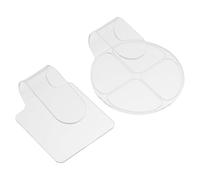 Healeved Palette Cosmetiche Acriliche Trasparenti Portatili 2 Pezzi Quadrata + Rotonda per Trucco Artistico Art Palette Miscelazione Colori per Fondotinta Strumento per Make-Up