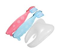 Healeved Palloncini in Alluminio a Forma di Spazzolino da Denti e Denti Grandi 3 Pezzi per Feste Shower e Decorazioni Primo Dentino Rosa Blu Bianco