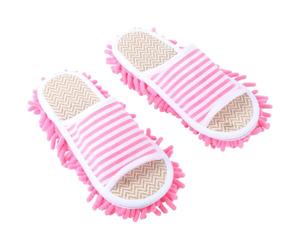 Healeved Pantofola per Pulizia Antiscivolo in Stoffa Strisce, Pantofole da Interno Smontabili e Lavabili, Calzature per Pulizia Pavimenti Casa e Ufficio