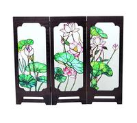 Healeved Paravento Decorativo Tradizionale Cinese, Piccolo divisorio Pieghevole per l'arredamento della casa in Stile Asiatico, Ornamenti Feng Shui, divisorio per dormitori e studi Lotus