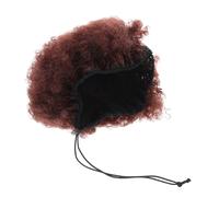 Healeved Parrucca Afro Corta Riccia Marrone Parrucche Elastiche e Soffici per Cosplay Giochi di Ruolo Accessori per Feste di Halloween da Donna