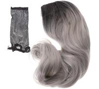 Healeved Parrucca Cosplay Nera e Grigia Lunghe Stile Lolita Parrucche Ricce Colorate Per Donne e Ragazze Per Feste e Uso Quotidiano