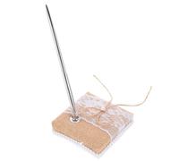 Healeved Penna per Firma di Matrimonio, Penna da Matrimonio Supporto, Lino e Acciaio, per Banchetto e Libro degli Ospiti, Elegante e Romantica