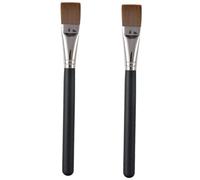 Healeved Pennelli Per e Fondotinta, Set Da 2 Pezzi Setole Piatte in Fibre Sintetiche e Manico in Legno, Per Uso Domestico e Professionale Nell’applicazione Di Maschere Di Fango e Trucco Viso