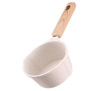 Healeved Pentola Piccola Antiaderente con Beccuccio 250ml, Scaldalatte con Manico in Legno, Pentola per Olio e Uova, per Cucina Compatta, Viaggio e Campeggio