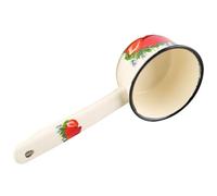 Healeved Pentola Smaltata per Latte Manico, Mestolo per Acqua da Cucina, Padella Portatile Beige Retrò per Uso Quotidiano e Riscaldamento Uniforme