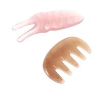 Healeved Pettine da Massaggio Multifunzionale in Resina Rosa 2 Pezzi per Automassaggio del Capelluto e Alleviare la Tensione Facciale Design a Forchetta Y a 5 Denti