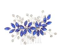 Healeved Pettine per Capelli Accessorio Elegante Artigianale da Sposa con Cristalli Blu Design Luminoso e Resistente per Cerimonie per Occasioni Speciali