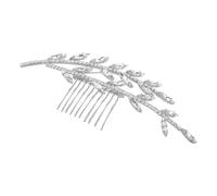 Healeved Pettine per Capelli da Sposa con Cristalli Accessorio Sfolgorante Forma di Ramo Argento Pettine da Cerimonia con Strass per Acconciature Eleganti Gioiello Capelli Nuziali per Donne