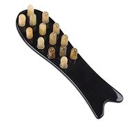 Healeved Pettine Per Massaggio Del Cuoio Capelluto A Forma Di Pesce in Corno Naturale Pettine Per Il Cuoio Capelluto Strumento Per Multifunzionale Nero