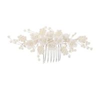Healeved Pettine Sposalizio con Fiori Accessorio per Sposa Damigelle Beige