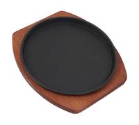 Healeved Piastra Facile da Pulire Set 1 in Ferro con Base in Legno Controllo della per Barbecue per Cucina e Grigliate