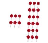 Healeved Pinze Con Fiore Pz Bacchette Per Hair Pin Hair Bow Forcine Per Rosa Bastoncino Per Da Sposa Di Fiori Fascia Rosa Rossa Forcina Decorativa Forcina Da Sposa Rosso Forcina Rose Rosse