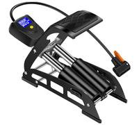 Healeved Pompa a Pedale Portatile Mini Display Digitale, Pompa ad Aria per Bicicletta, Veicoli Elettrici e Auto, Adatta per Gonfiaggio Palloni e Attrezzature Sportive, Compatta e Facile da