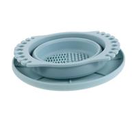 Healeved Porta Pennelli Pieghevole in Silicone con Palette Integrata Vaschetta per Lavaggio Pennelli Acquerello per Pittura e Disegno Compatto e Portatile