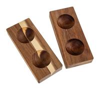 Healeved Porta Uova in Legno Marrone 2 Pezzi Design Piatto Facile da Pulire per Conservare le Uova in Cucina nel Frigorifero senza Farle Rotolare