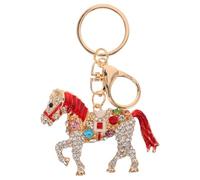 Healeved Portachiavi a forma di cavallo con strass colorati - Ciondolo a forma di cavallo scintillante in lega per borsa, zaino o chiave dell'auto - Ornamento della mascotte dello zodiaco cinese per